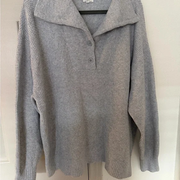 Aerie CozyUp Waffle Button Sweater Size Xl - Picture 2 of 5